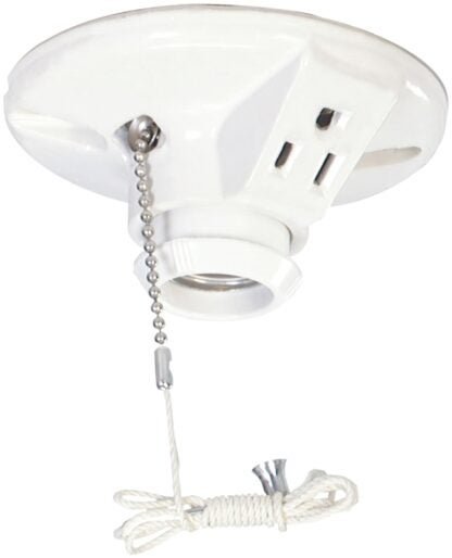 Eaton 667-SP-L Lamp Holder, 250 V, 660 W, Porcelain Housing Material, White