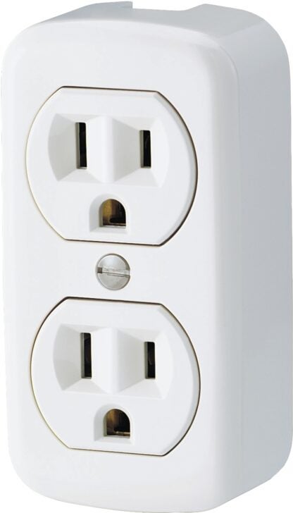 Arrow Hart 78W-BOX1 Duplex Receptacle, 2 -Pole, 15 A, 125 V, NEMA: 5-15R, White