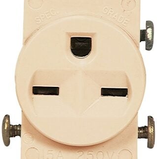 Eaton Wiring Devices 816V-BOX Single Receptacle, 2 -Pole, 250 V, 15 A, Side Wiring, NEMA: NEMA 6-15R, Ivory