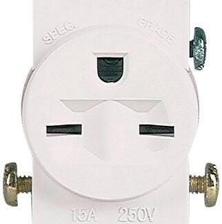 Cooper Industries Commercial Grade, Straight blade Single Receptacle, 2000 V, 4.19 in L x 1.3 in W x 0.82 in D, 15 A