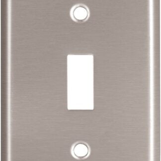 Eaton 93071-BOX Wallplate, 4-1/2 in L, 2-3/4 in W, 1-Gang, Stainless Steel, Brushed Satin