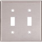 Eaton Cooper Wiring 93072-SP-L Wallplate, 4-1/2 in L, 4.56 in W, 2 -Gang, Stainless Steel, Brushed Satin