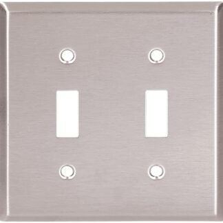 Eaton Cooper Wiring 93072-SP-L Wallplate, 4-1/2 in L, 4.56 in W, 2 -Gang, Stainless Steel, Brushed Satin