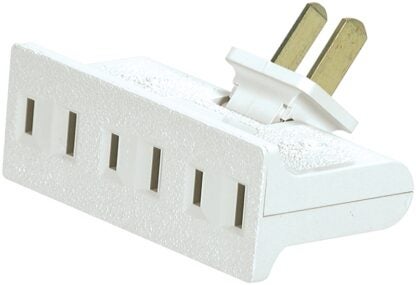 Eaton Wiring Devices BP1792W-SP Outlet Adapter, 2 -Pole, 15 A, 125 V, 3 -Outlet, NEMA: NEMA 1-15R, White