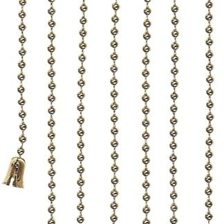 Eaton Wiring Devices BP331BB Ball Chain with End Bell and Connector, #6 Chain, 3 ft L Chain, Brass