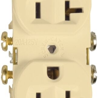 Eaton Wiring Devices CR20V Duplex Receptacle, 2 -Pole, 20 A, 125 V, Side Wiring, NEMA: 5-20R, Ivory