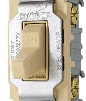 Eaton Wiring Devices CS220V Toggle Switch, 20 A, 120/277 V, Screw Terminal, Nylon Housing Material, Ivory