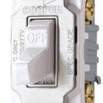 Eaton Wiring Devices CS220W Toggle Switch, 20 A, 120/277 V, Lead Wire Terminal, Nylon Housing Material, White