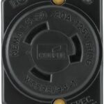 Eaton Wiring Devices L520R Single Receptacle, 2 -Pole, 125 V, 20 A, Back and Side Wiring, NEMA: NEMA L5-20, Black