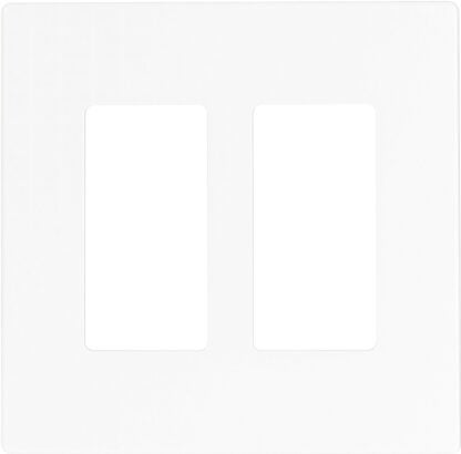 Arrow Hart PJS262W Wallplate, 4-7/8 in L, 4.94 in W, 2-Gang, Polycarbonate, White, High-Gloss