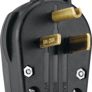 Eaton Wiring Devices S42-SP Electrical Plug, 2 -Pole, 30/50 A, 250 V, NEMA: NEMA 6-30P, 6-50P, Black