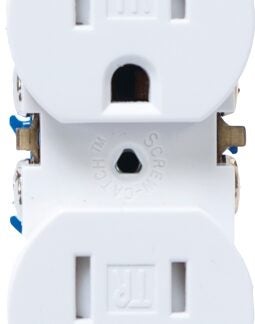 Eaton Wiring Devices TR270W-C Duplex Receptacle, 2 -Pole, 15 A, 125 V, Push-in, Side Wiring, NEMA: 5-15R, White