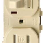 EATON TR274V Combination Switch, 1 -Pole, 15 A, 120/125 V, NEMA: NEMA 5-15R, Ivory