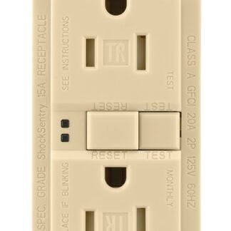 Eaton Wiring Devices TRSGF15V-BOX GFCI Duplex Receptacle, 2 -Pole, 15 A, 125 V, Back, Side Wiring, NEMA: 5-15R