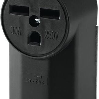 Eaton Cooper Wiring WD1232 Power Receptacle, 2-Pole, 250 V, 30 A, NEMA 6-30R, Black