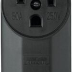 Eaton Cooper Wiring WD1252 Power Receptacle, 50 A, Black