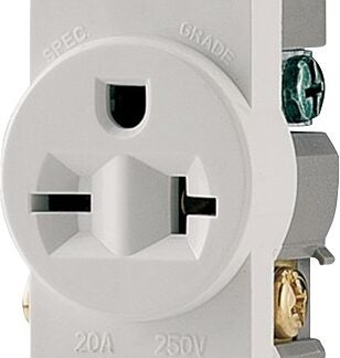 Eaton Wiring Devices 1876W-BOX Single Receptacle, 20 A, 6-20R, White