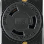 Eaton Wiring Devices L630R Single Receptacle, 2 -Pole, 250 V, 30 A, Back and Side Wiring, NEMA: NEMA L6-30, Black