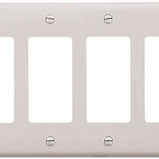 Eaton Wiring Devices PJ264W Wallplate, 4.87 in L, 8.56 in W, 4 -Gang, Polycarbonate, White, High-Gloss