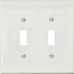 Eaton PJ2W Wallplate, 6 in L, 5-1/4 in W, 2-Gang, Polycarbonate, White, High-Gloss