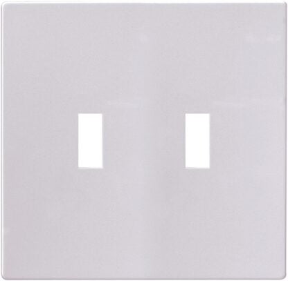 Eaton Wiring Devices PJS2W Wallplate, 4-7/8 in L, 4.94 in W, 2 -Gang, Polycarbonate, White, High-Gloss