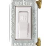 Eaton Cooper Wiring 5221-7W-BU Toggle Switch, White, 15 A, 120 V, Side Wire Terminal