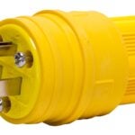 Eaton Cooper Wiring 14W47 Electrical Plug, 2 -Pole, 15 A, 125 V, IP66, NEMA: NEMA 5-15, Yellow