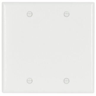 Eaton Cooper Wiring 2137W-BOX Wallplate, 4-1/2 in L, 4.56 in W, 0.08 in Thick, 2 -Gang, Thermoset, White