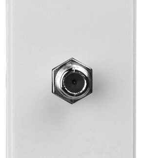 Eaton 2162W-BOX Wallplate with Coaxial Adapter, Plastic, White Sells in Quantity of 10