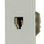 Arrow Hart 3560-6W Single Telephone Jack, 4.19 in L, 0.82 in W, Plastic, White