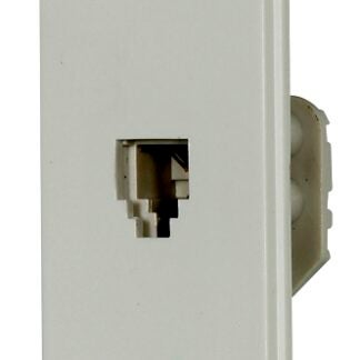 Arrow Hart 3560-6W Single Telephone Jack, 4.19 in L, 0.82 in W, Plastic, White