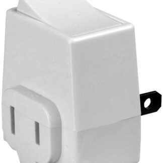 Eaton Cooper Wiring BP4404W Plug In Switch, 2 -Pole, 15 A, 120 V, 1 -Outlet, White