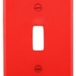 Eaton EM5134RD-BOX Switch Wallplate, 4-1/2 in L, 2-3/4 in W, 1-Gang, Nylon, Red, High-Gloss Sells in Quantity of 15