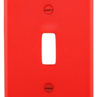 Eaton EM5134RD-BOX Switch Wallplate, 4-1/2 in L, 2-3/4 in W, 1-Gang, Nylon, Red, High-Gloss Sells in Quantity of 15