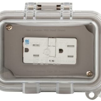 Eaton WIUXHTWRSGF15W GFCI Outlet Box, 4-1/2 in L, 6 in W, Polycarbonate, Gray