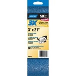 NORTON 49612 Sanding Belt, 3 in W, 21 in L, 50 Grit, Coarse, Zirconia Aluminum Abrasive