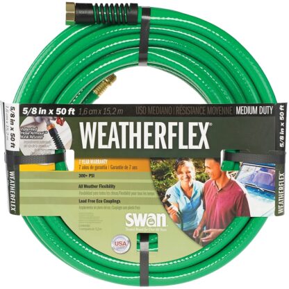 SWAN SNWF58050 Garden Hose GHT, 50 ft L, GHT, PVC, Green