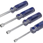 Vulcan JLO-040 Nut Driver Set, 4-Piece, Carbon Steel, Chrome, Transparent & Blue (Handle)