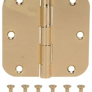 ProSource 20347BBX Door Hinge, Steel, Bright Brass, Loose Pin, 180 deg Range of Motion, Screw Mounting