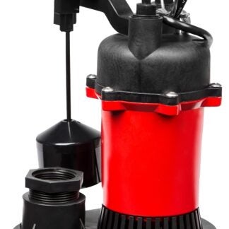 Red Lion 14942743 Sump Pump, 1-Phase, 5 A, 115 V, 1/2 hp, 1-1/2 in Outlet, 28 ft Max Head, 3600 gph, Thermoplastic