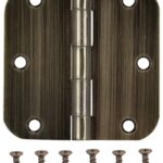 ProSource 20347ABX Door Hinge, Steel, Antique Brass, Loose Pin, 180 deg Range of Motion, Screw Mounting