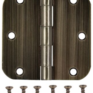 ProSource 20347ABX Door Hinge, Steel, Antique Brass, Loose Pin, 180 deg Range of Motion, Screw Mounting