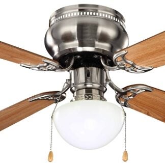 Boston Harbor 42-742T-MR-EN-BN Ceiling Fan, 4-Blade, Dark Walnut/Cherry Blade, 42 in Sweep, 3-Speed, With Lights: Yes