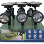 Boston Harbor 25658 Solar Spotlight, Li-Ion Battery, AA Battery, 1-Lamp, Metal and Glass Fixture, Black Sells in Quantity of 6