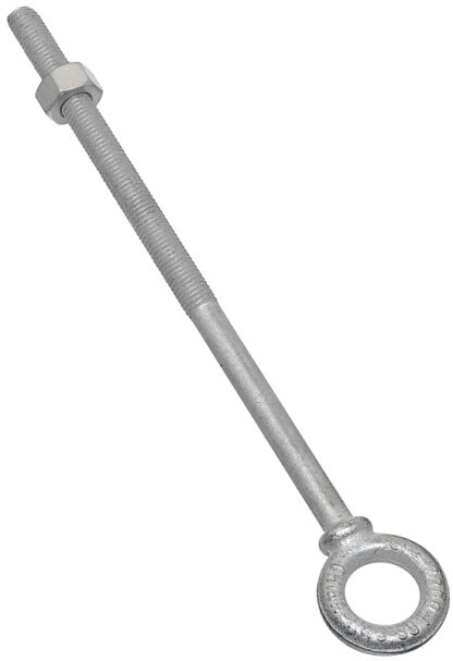 National Hardware N245-183 Eye Bolt, 1/2-13 Thread, 5-7/8 in L Thread, 1 in ID x 1-3/4 in OD Dia Eye, 10 in L Shank