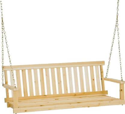 Seasonal Trends H-24 Porch Swing Seat, 48-3/4 in OAW, 17-3/4 in OAD, 21-1/2 in OAH, Fir Wood Frame