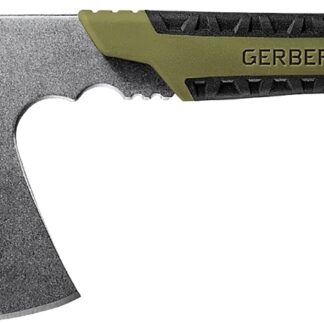 Gerber 31-003482 Pack Hatchet, Stainless Steel Blade, Rubber Handle, Full Tang Handle, Flat Sage Handle, 9.46 in L