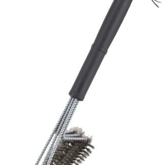 Omaha BBQ-37140 Premium Grill Brush, 6 in L Brush, 3 in W Brush, Stainless Steel Bristle, Plastic Handle, 17 in L