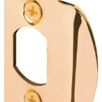 Defender Security U 9422 Door Strike Plate, 4-1/4 in L, 1-1/8 in W, Steel, Brass