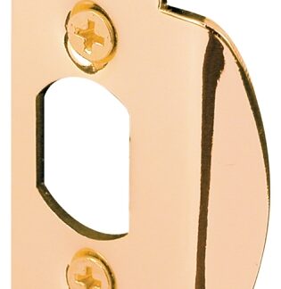 Defender Security U 9422 Door Strike Plate, 4-1/4 in L, 1-1/8 in W, Steel, Brass